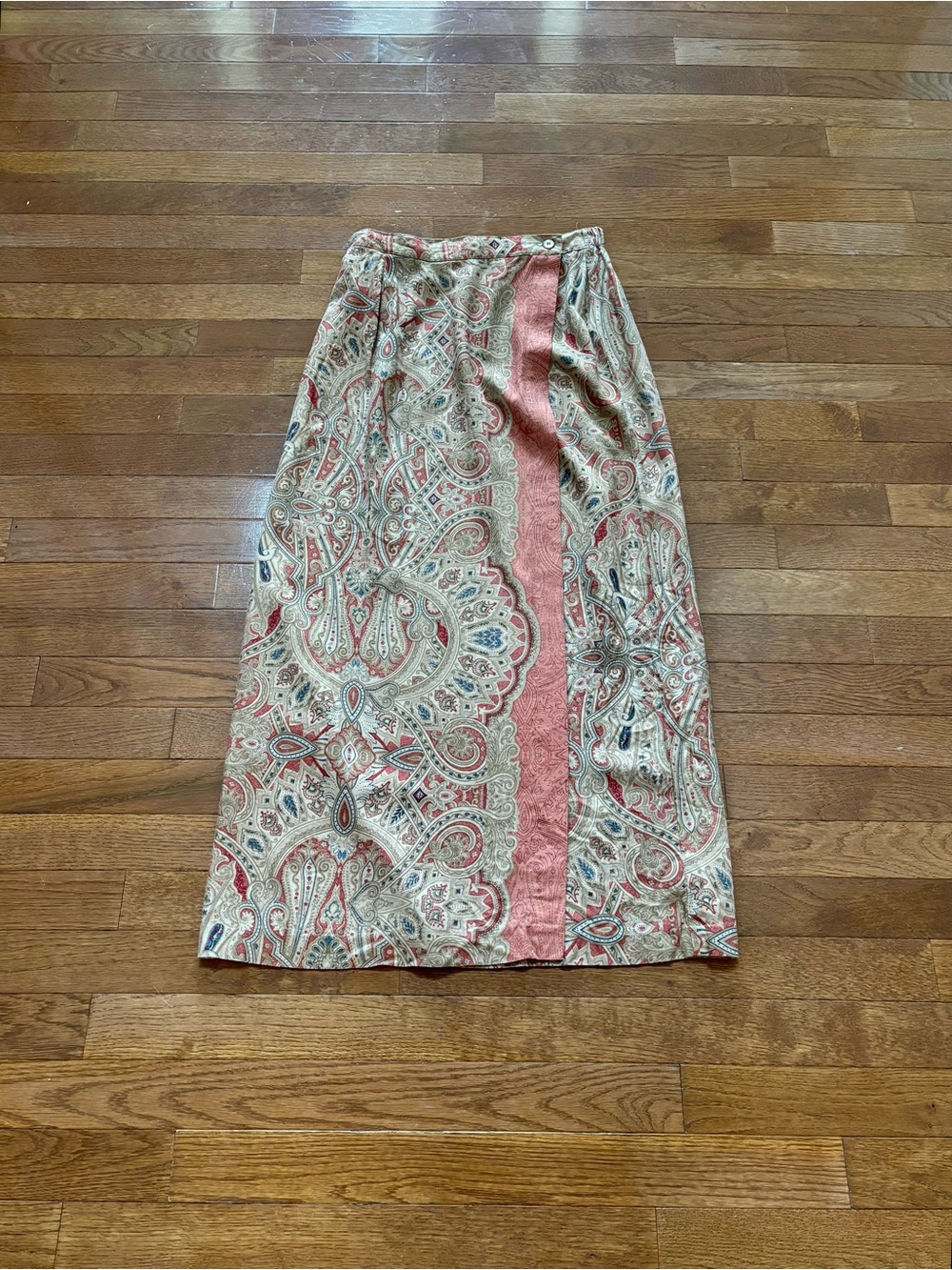 Van Heusen Vintage Wrap Maxi Skirt with Bohemian Paisley Print